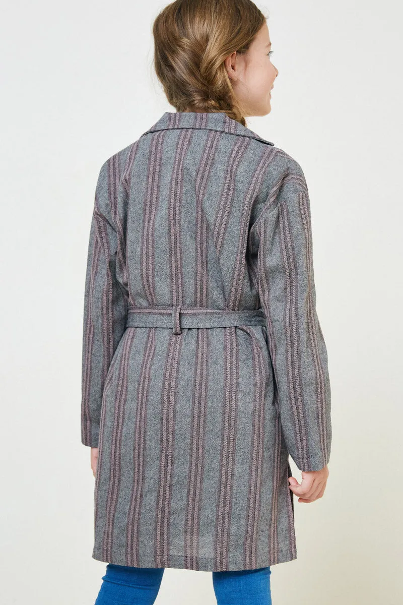 Herringbone Stripe Trench Coat