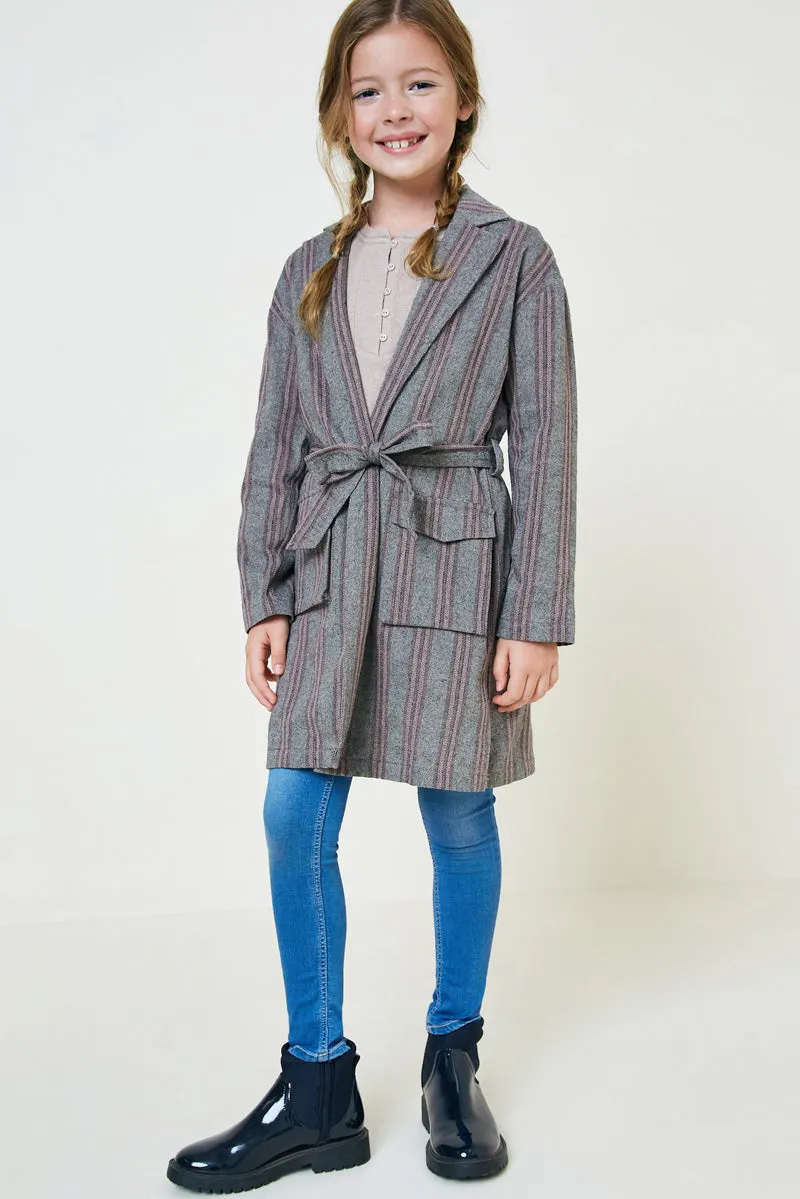 Herringbone Stripe Trench Coat
