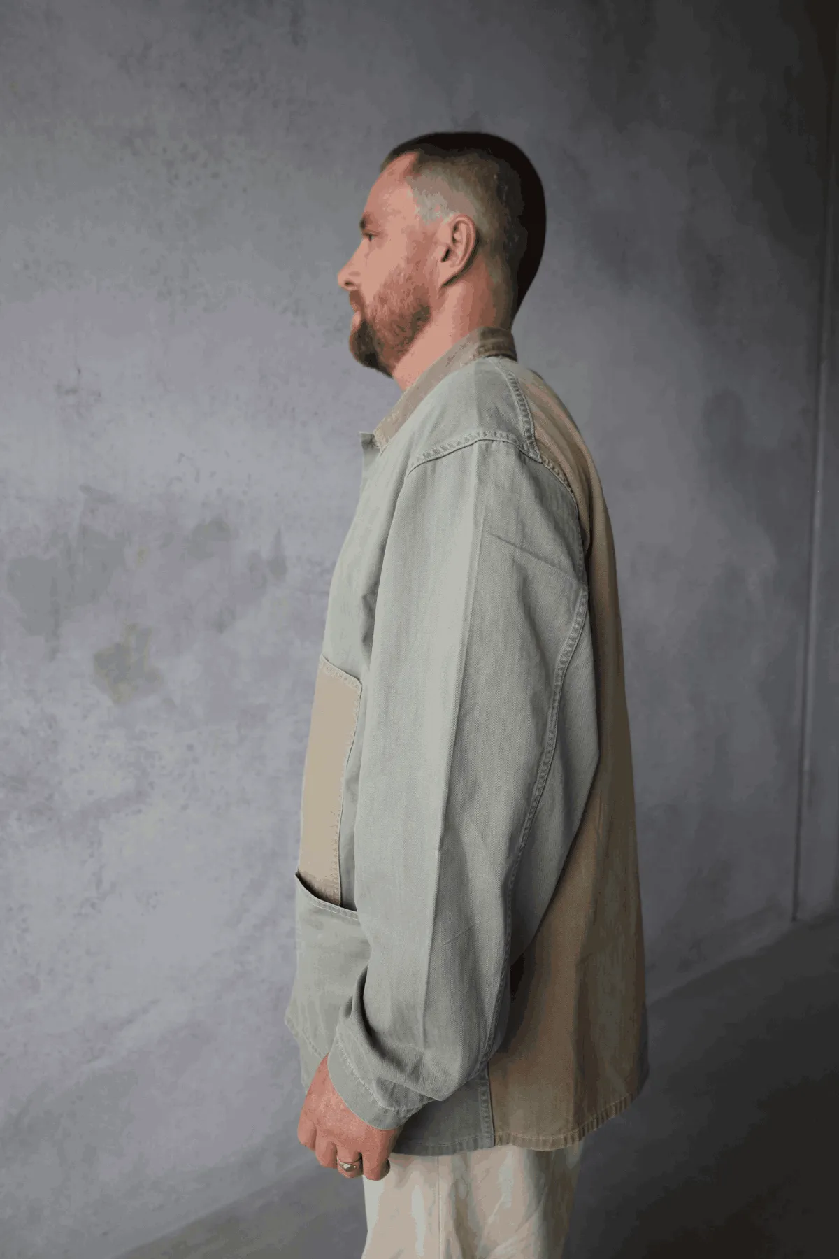 Herringbone Utility Coverall Jacket - Green
