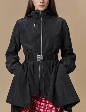 High Mistaken sort parka med belte i livet