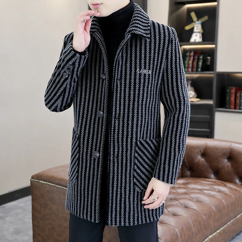 INSTOCK-Lapel woolen coat for men