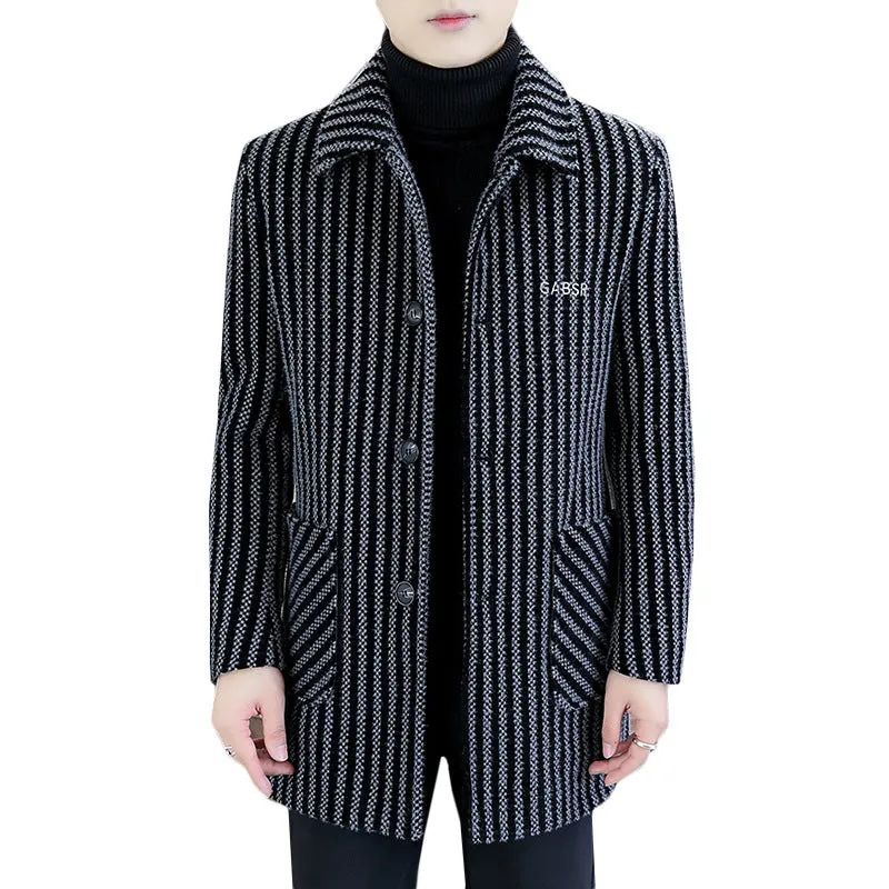 INSTOCK-Lapel woolen coat for men