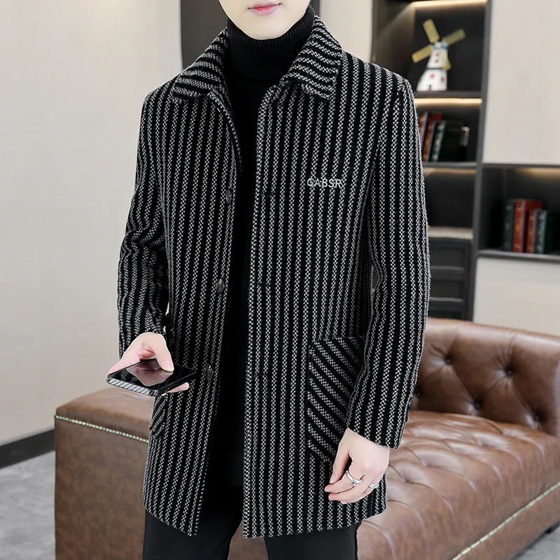 INSTOCK-Lapel woolen coat for men