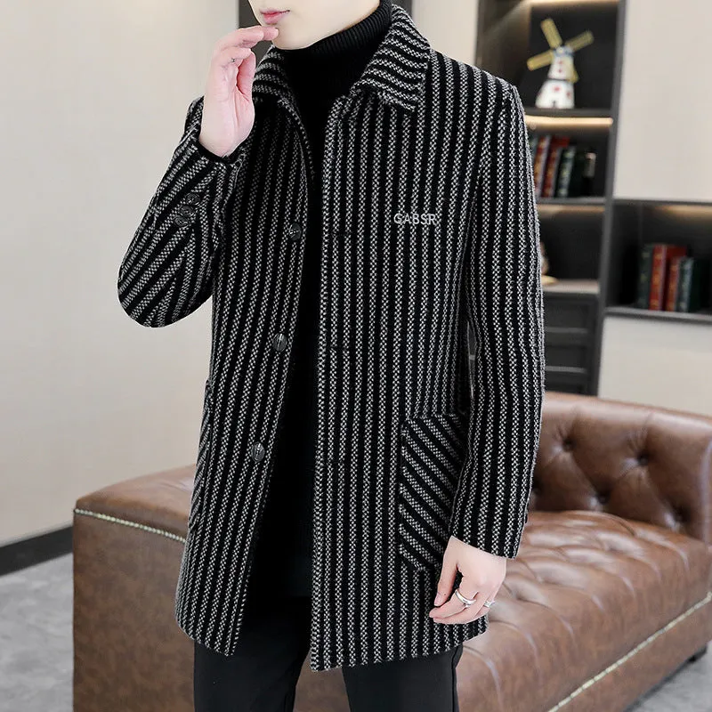 INSTOCK-Lapel woolen coat for men