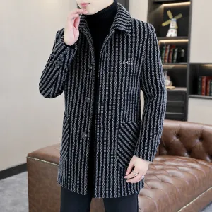 INSTOCK-Lapel woolen coat for men