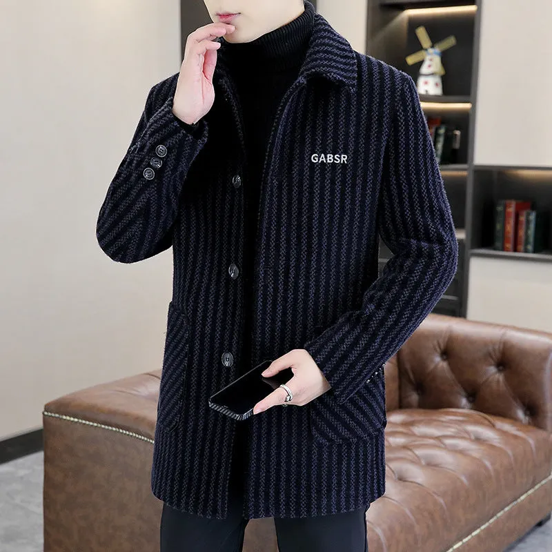 INSTOCK-Lapel woolen coat for men