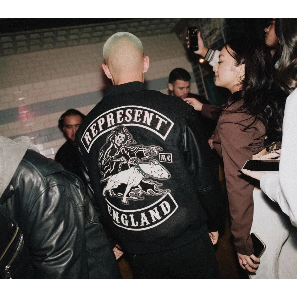 INSTOCK- Vicious dog embroidery stitching leather sleeves