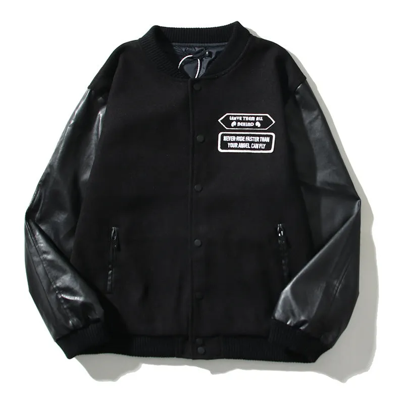 INSTOCK- Vicious dog embroidery stitching leather sleeves