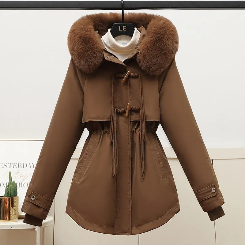Insulated Windproof Women's Parka with Stain-Resistant Features