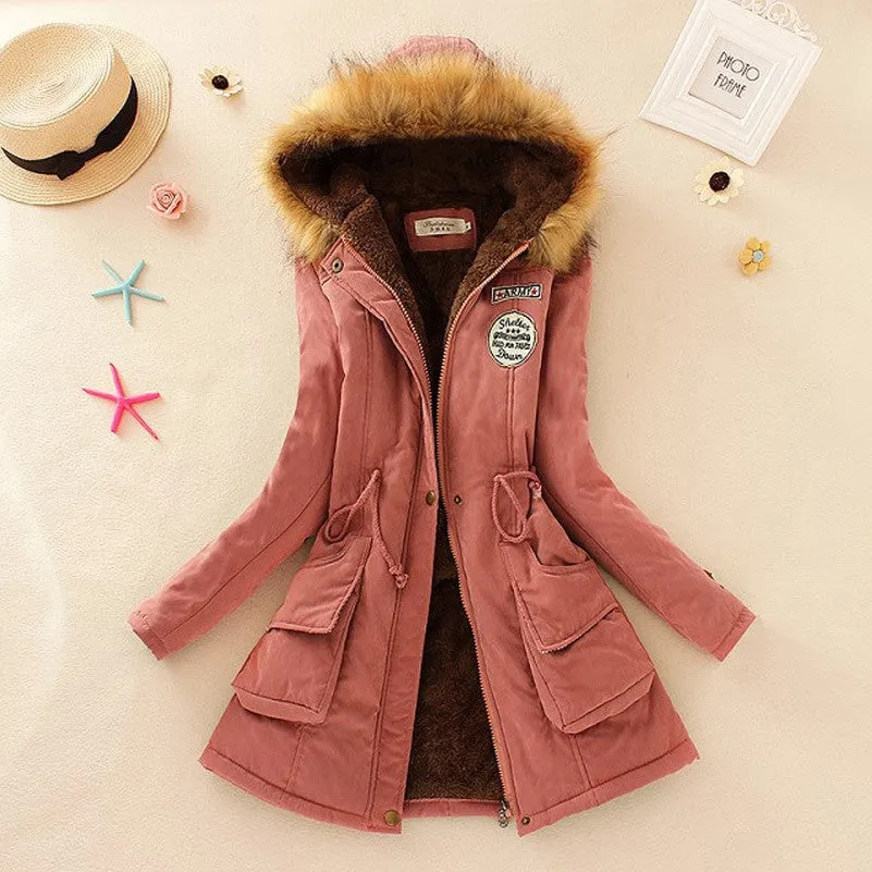 Jacket Women Faux Fur Collar Womens Coats Long Down Parka Hoodies Parkas Warmer Classical Jackets