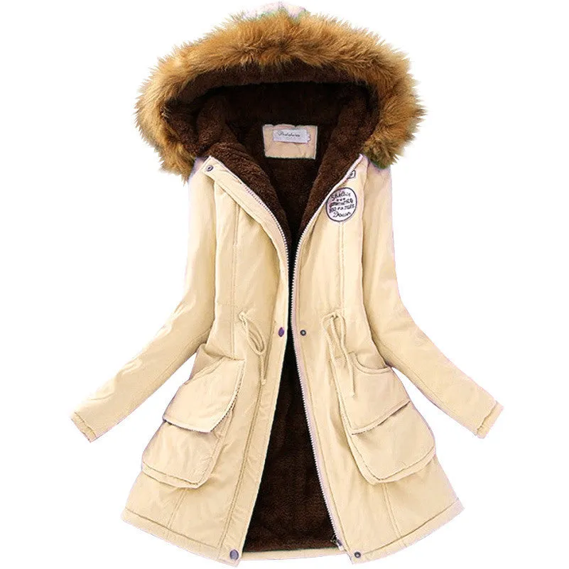 Jacket Women Faux Fur Collar Womens Coats Long Down Parka Hoodies Parkas Warmer Classical Jackets