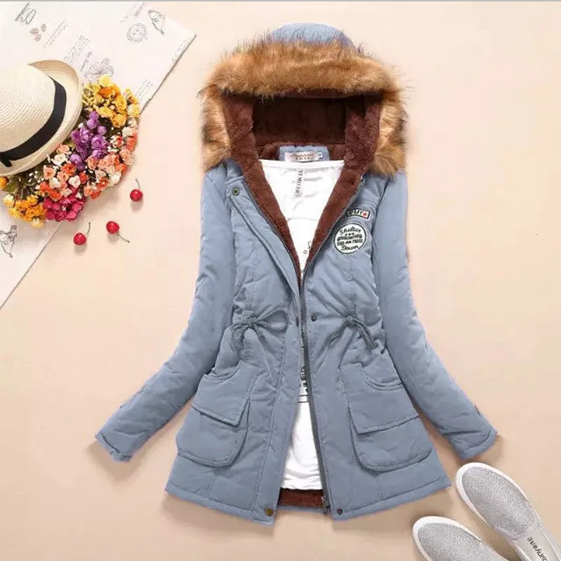 Jacket Women Faux Fur Collar Womens Coats Long Down Parka Hoodies Parkas Warmer Classical Jackets