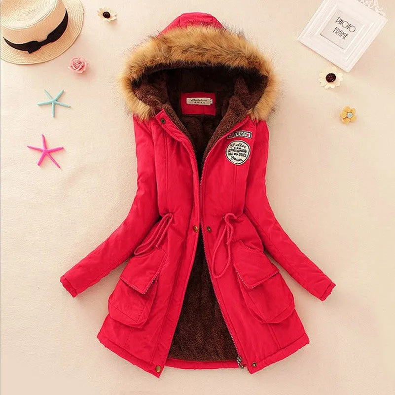 Jacket Women Faux Fur Collar Womens Coats Long Down Parka Hoodies Parkas Warmer Classical Jackets