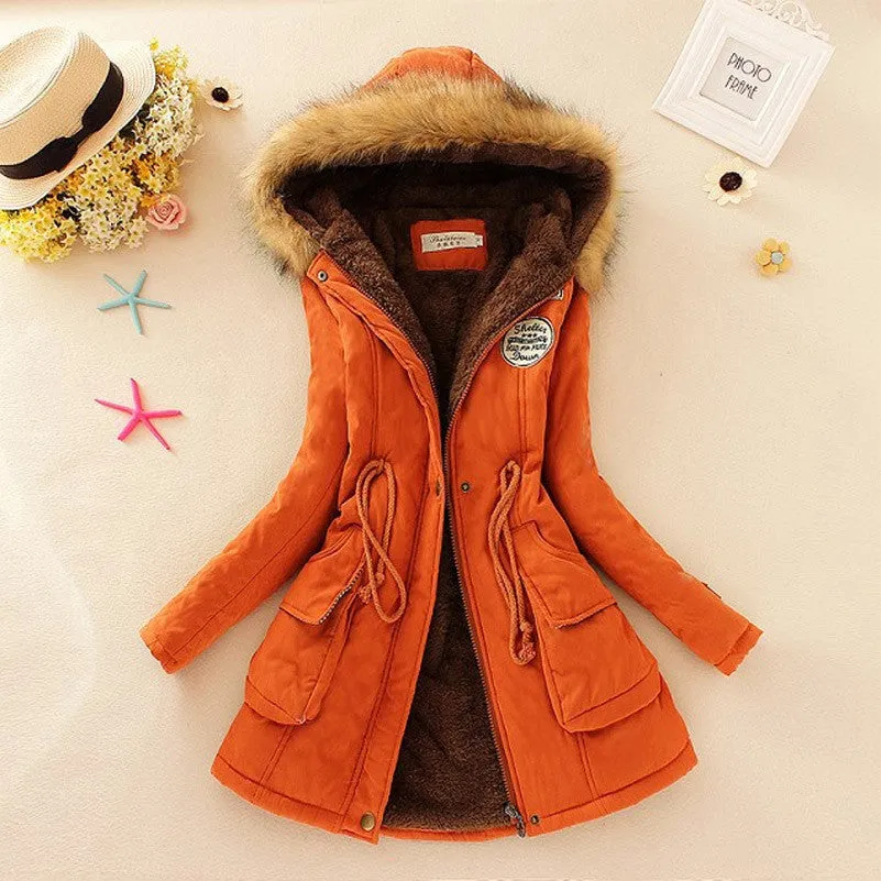 Jacket Women Faux Fur Collar Womens Coats Long Down Parka Hoodies Parkas Warmer Classical Jackets