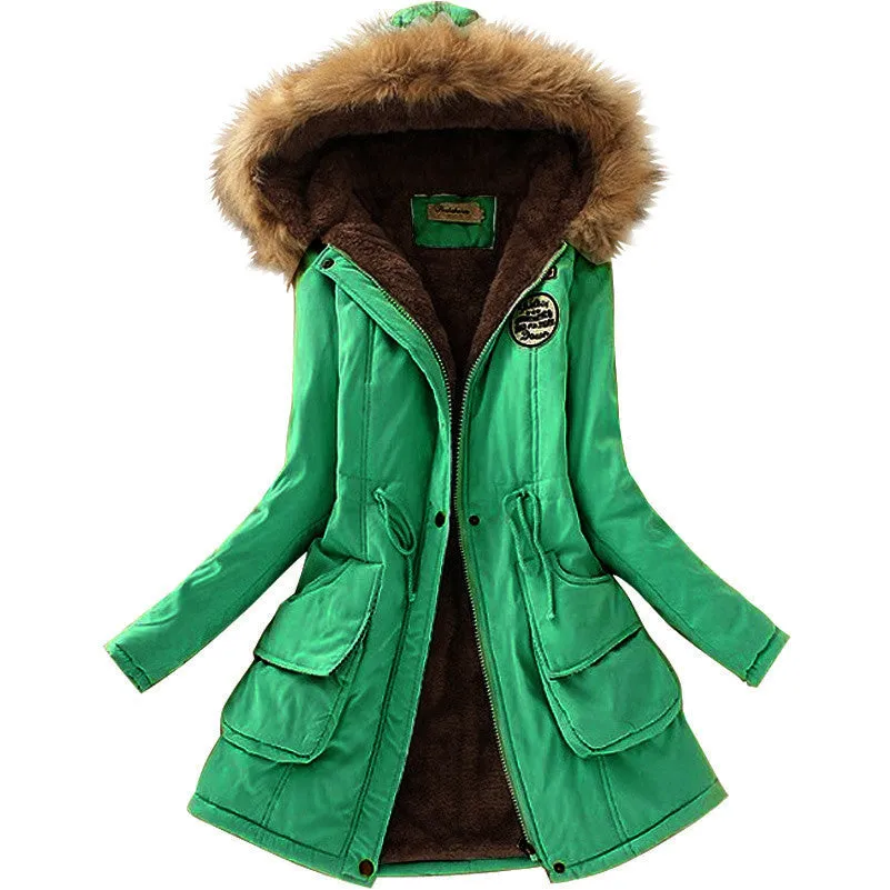 Jacket Women Faux Fur Collar Womens Coats Long Down Parka Hoodies Parkas Warmer Classical Jackets