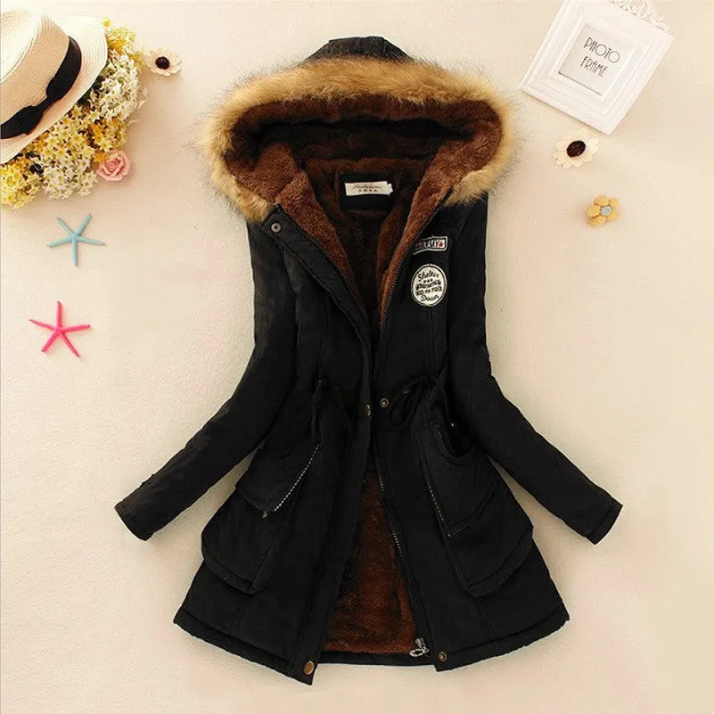 Jacket Women Faux Fur Collar Womens Coats Long Down Parka Hoodies Parkas Warmer Classical Jackets
