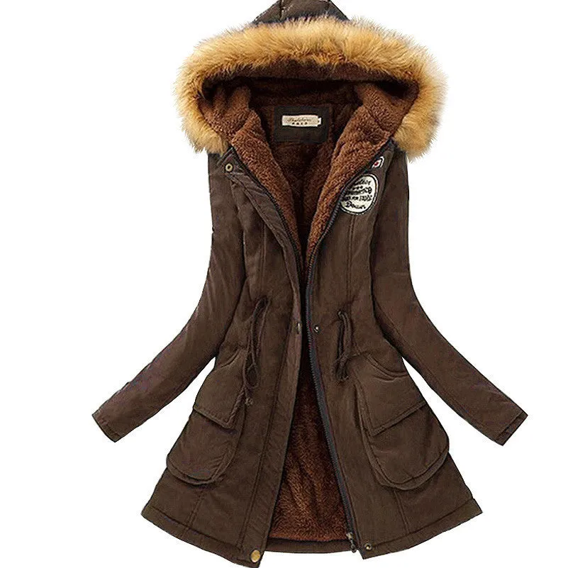 Jacket Women Faux Fur Collar Womens Coats Long Down Parka Hoodies Parkas Warmer Classical Jackets