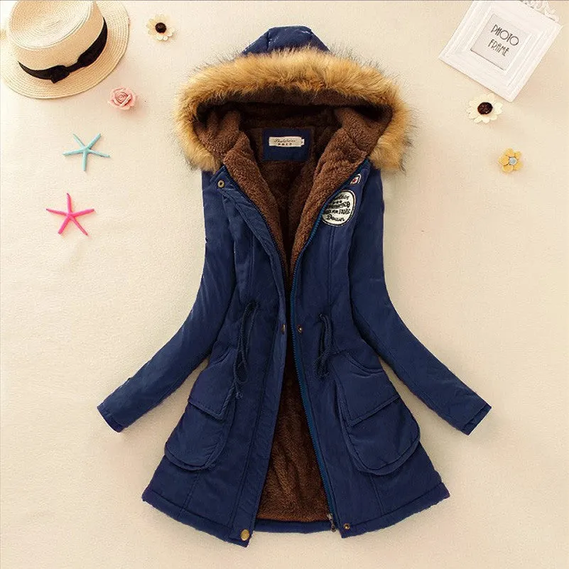Jacket Women Faux Fur Collar Womens Coats Long Down Parka Hoodies Parkas Warmer Classical Jackets
