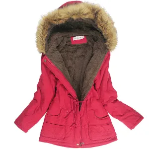 Jacket Women Faux Fur Collar Womens Coats Long Down Parka Hoodies Parkas Warmer Classical Jackets