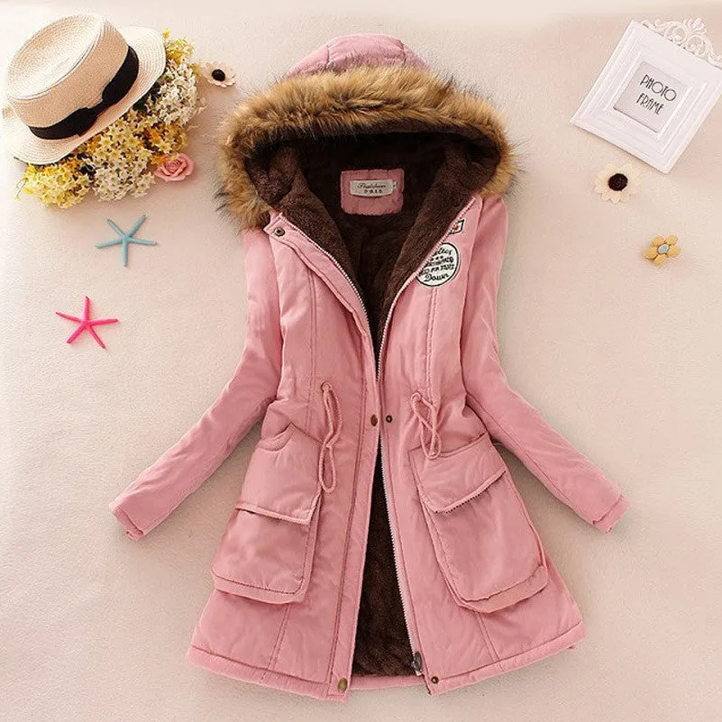 Jacket Women Faux Fur Collar Womens Coats Long Down Parka Hoodies Parkas Warmer Classical Jackets