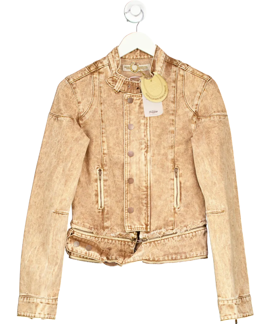 Jaded London Brown Not My First Rodeo Denim Jacket UK M