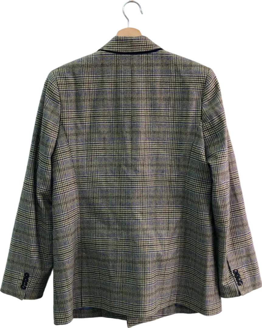 J.McLaughlin Grey Plaid Blazer UK 6