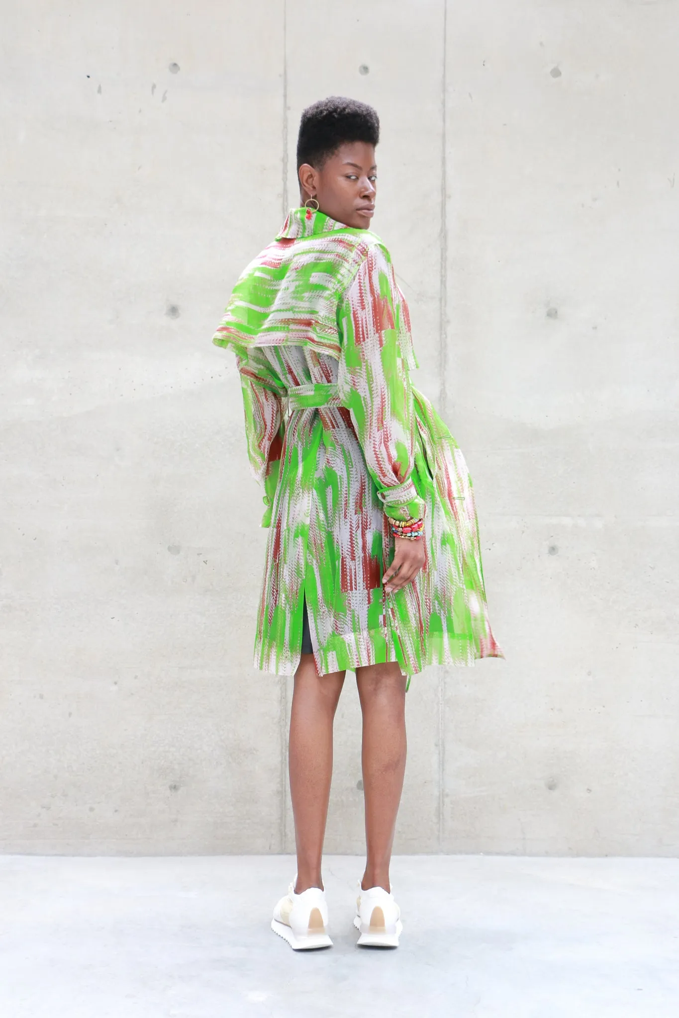 JNBY Silk Lime Trench Coat