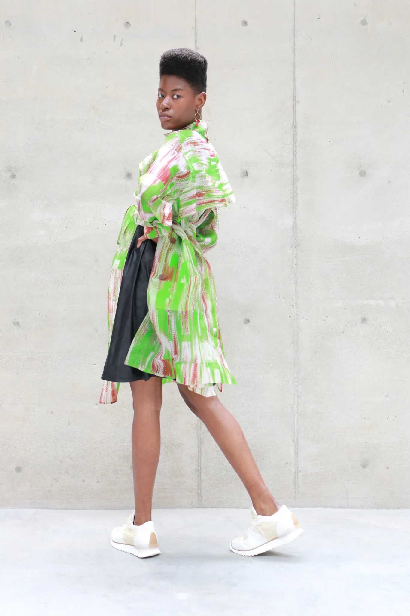 JNBY Silk Lime Trench Coat