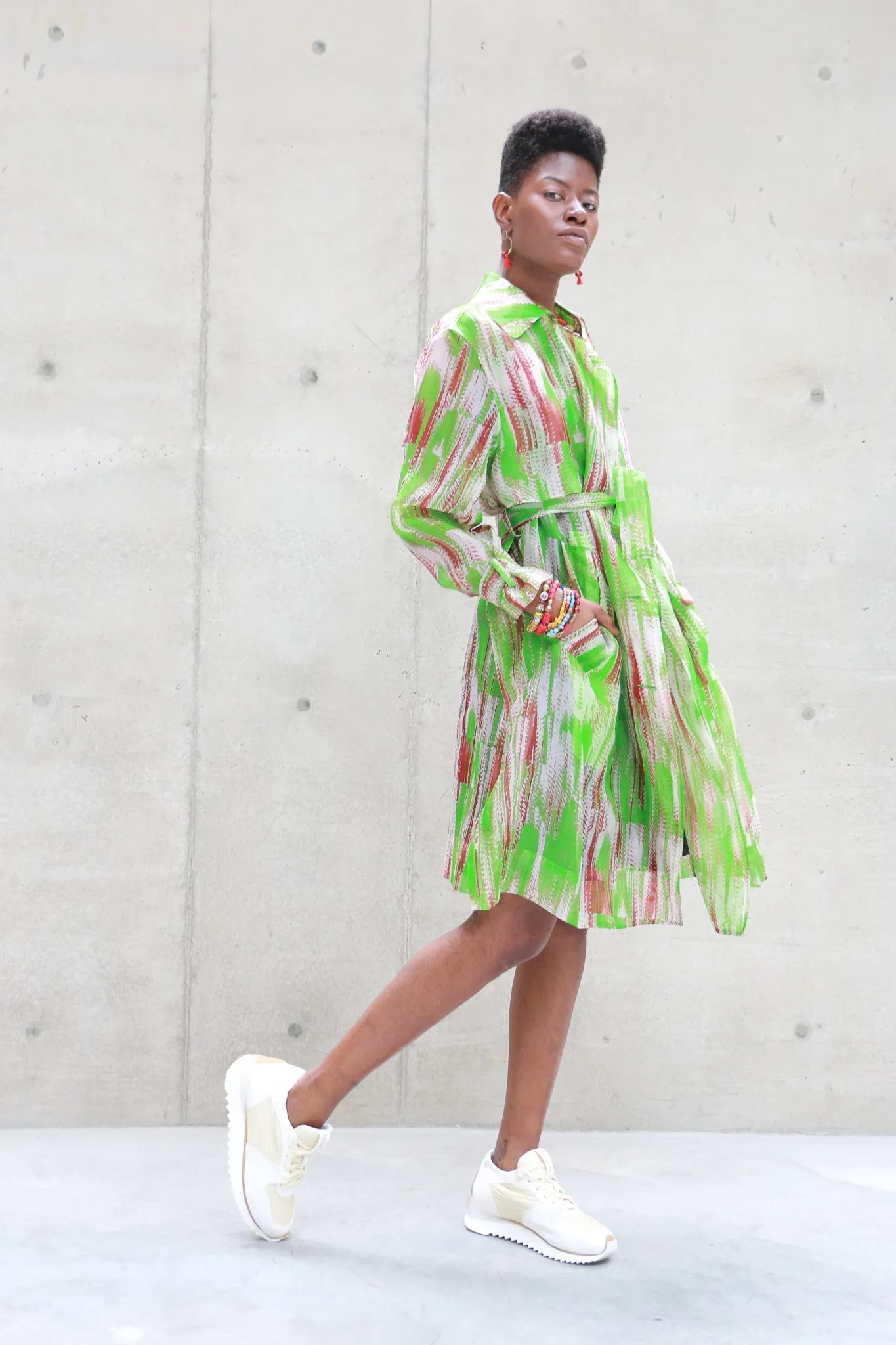 JNBY Silk Lime Trench Coat