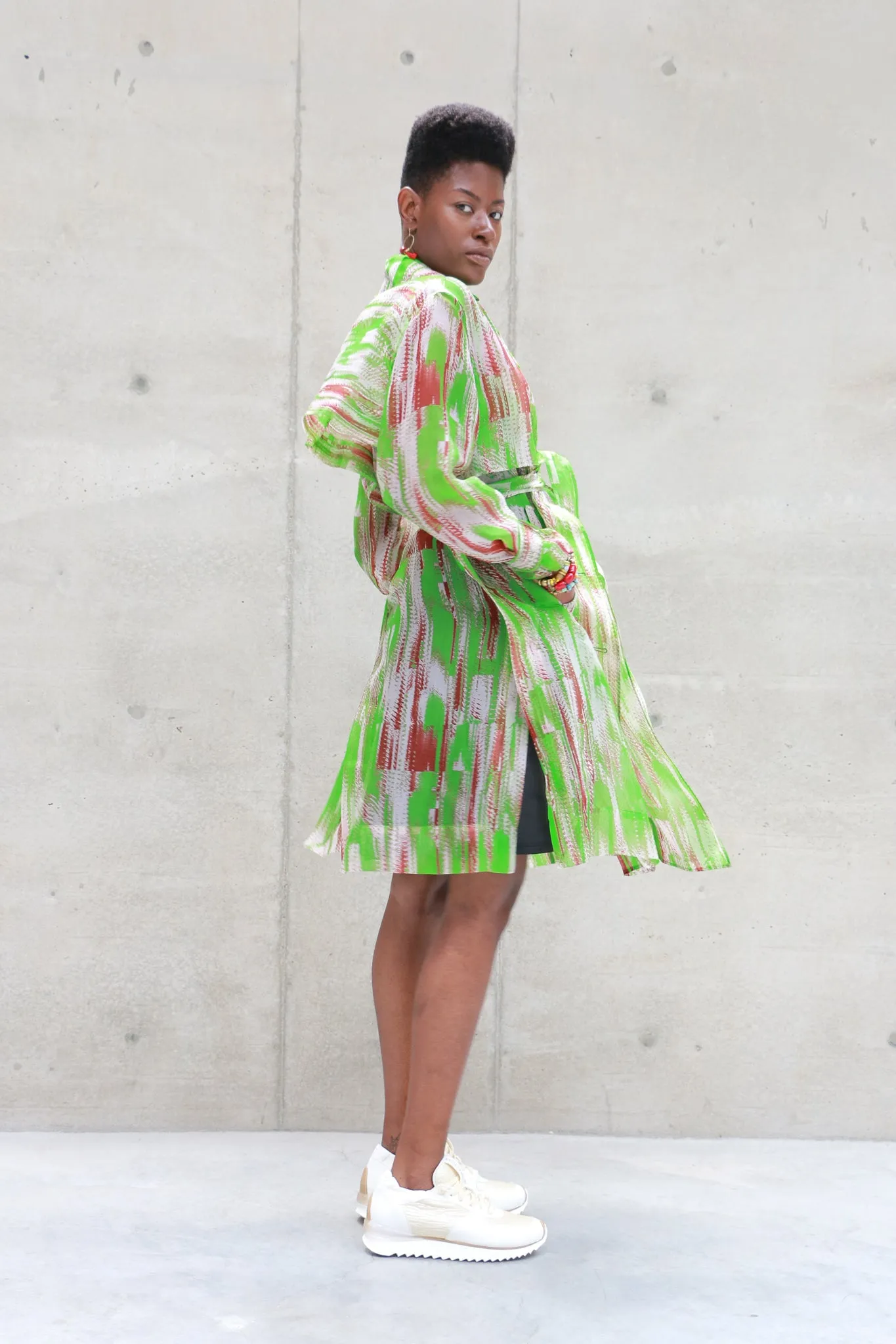 JNBY Silk Lime Trench Coat