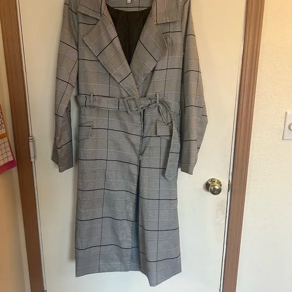 J.O.A just one answer J.O.A Wrap Trench Jacket Check  | ASOS medium