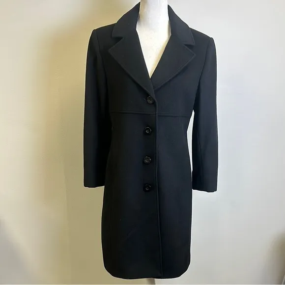 Jones New York Black Trench Coat with Tailored Fit
