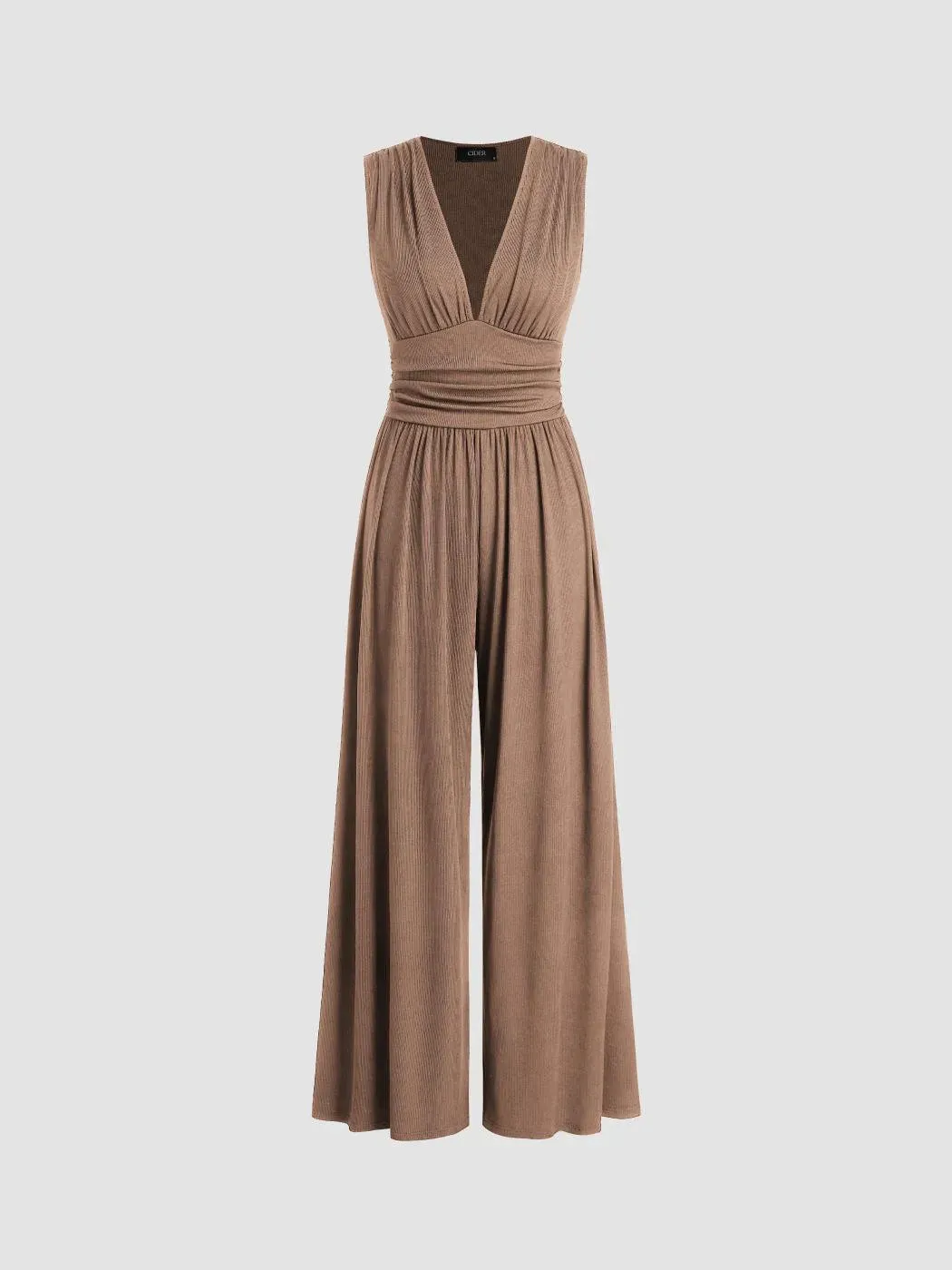 Jumpsuit - Elegant - Fitted Waist, Refined Neckline - Perfect for special occasions