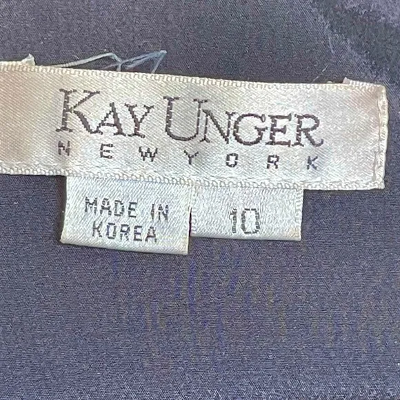 KAY Unger Vintage Black Stretch Cotton Trench Coat Size 10