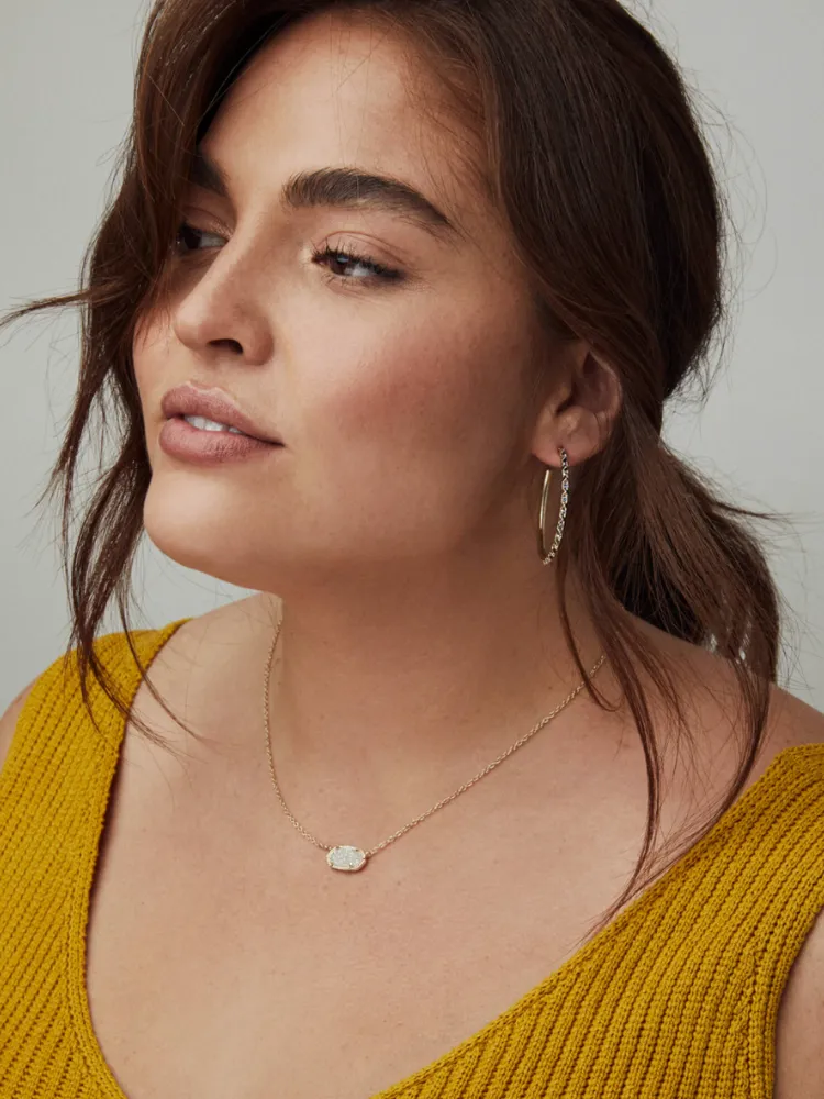 Kendra Scott- Elisa Necklace in Silver Iridescent Drusy