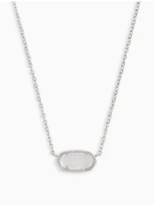 Kendra Scott- Elisa Necklace in Silver Iridescent Drusy