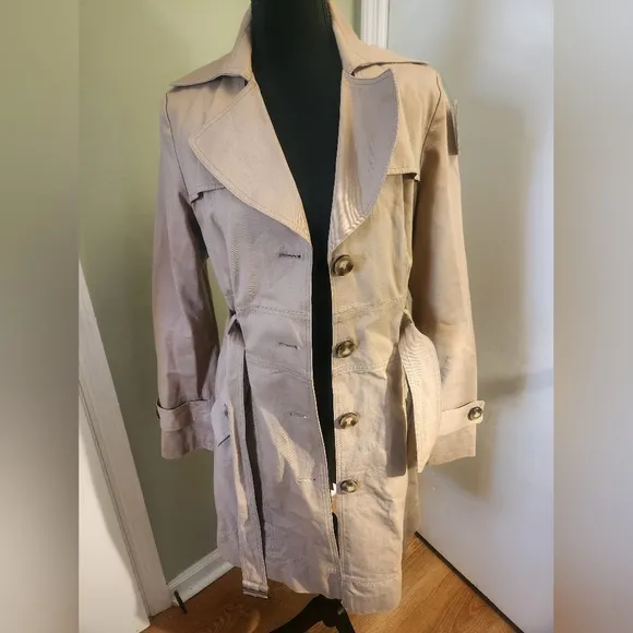 Kenneth Cole Trench Coat Khaki Medium