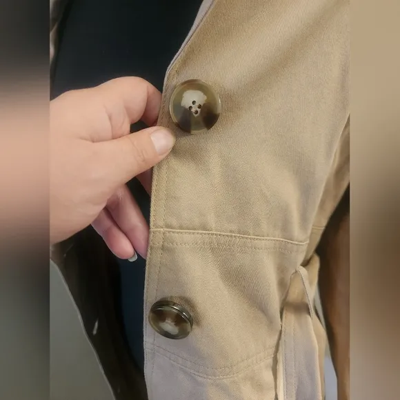 Kenneth Cole Trench Coat Khaki Medium
