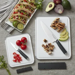 KitchenAid Classic 2 Piece Plastic Cutting Board, Set of 2, White - Set of 2
