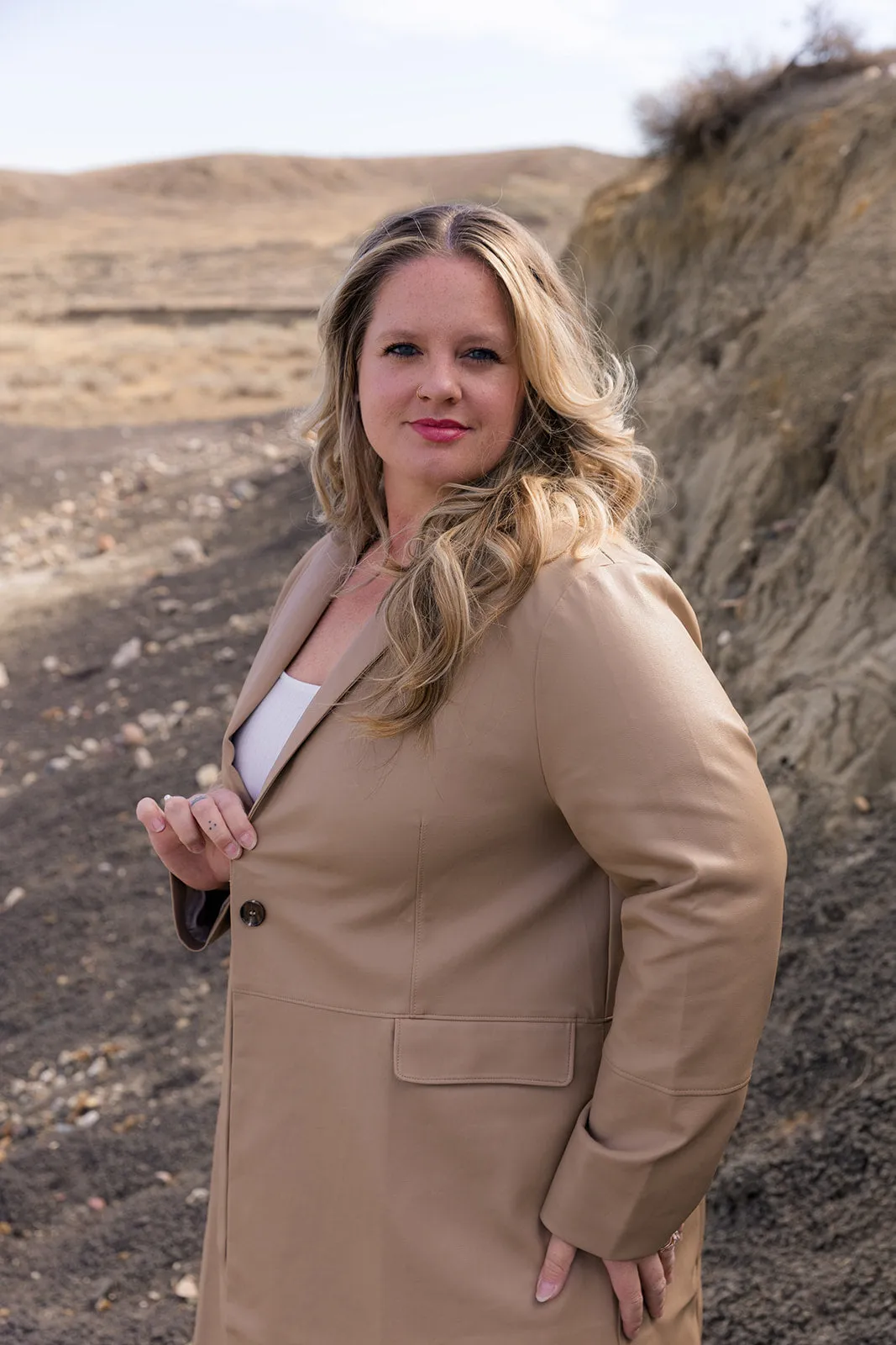 Lara Faux Leather Trench coat Curvy