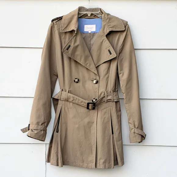 Laundry By Shelli Segal Tan Belted Trench Coat - M