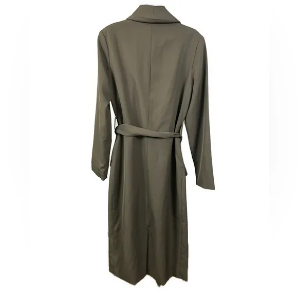 Lavish Alice Women's Long Line Belted Tie Front Trench Coat-‎ Size 6