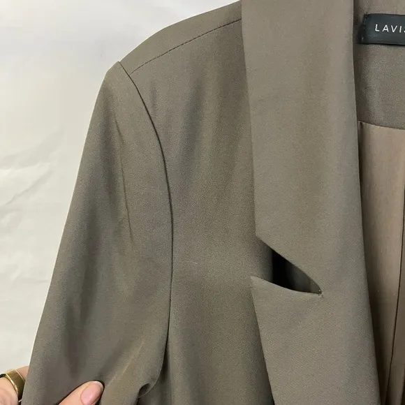 Lavish Alice Women's Long Line Belted Tie Front Trench Coat-‎ Size 6