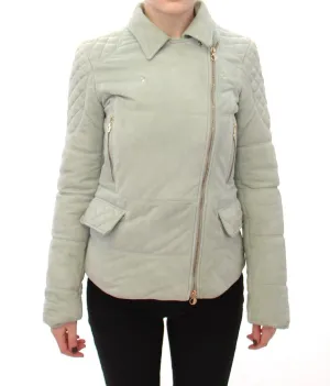 Leather Biker Style Green Jacket