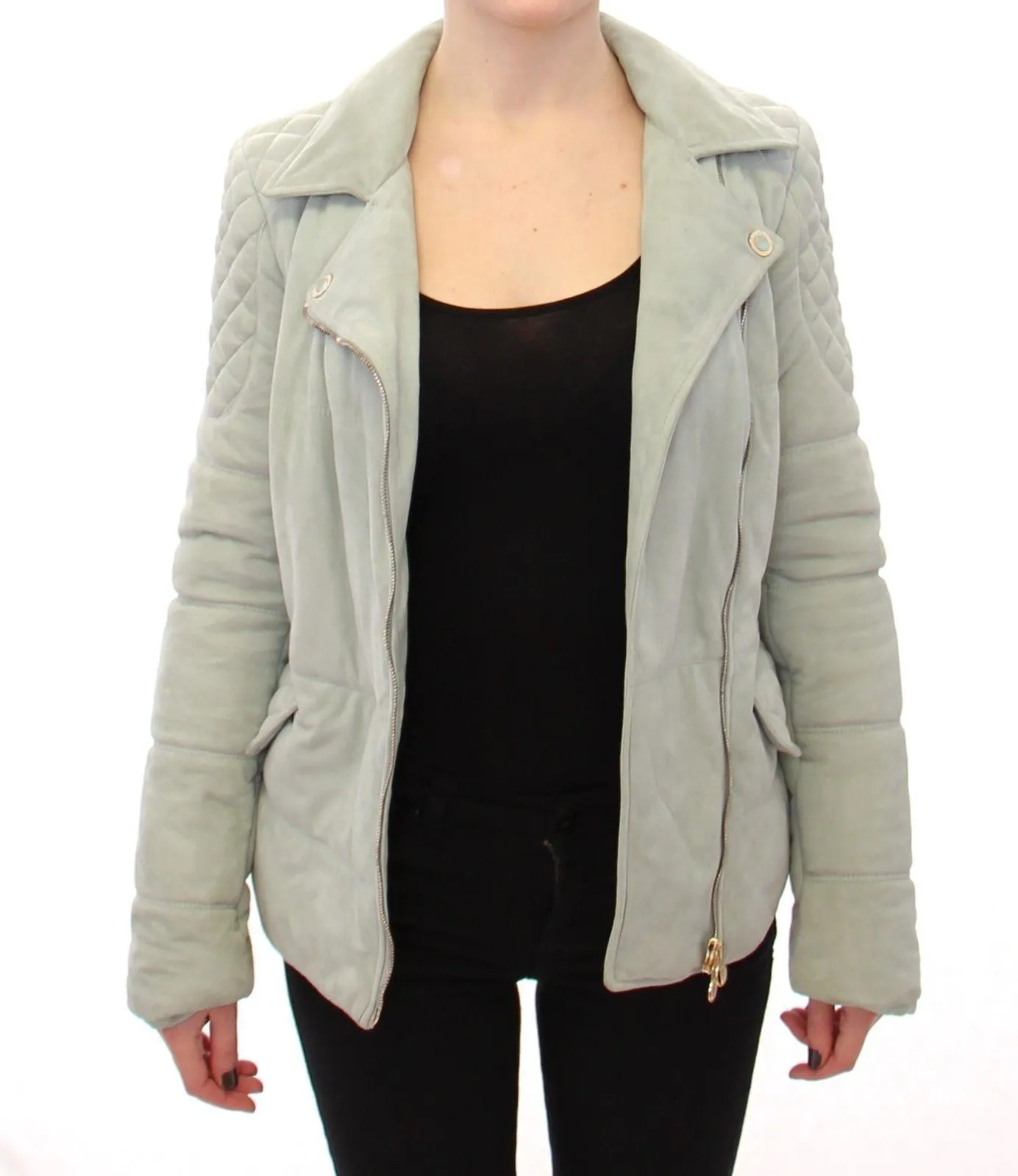 Leather Biker Style Green Jacket