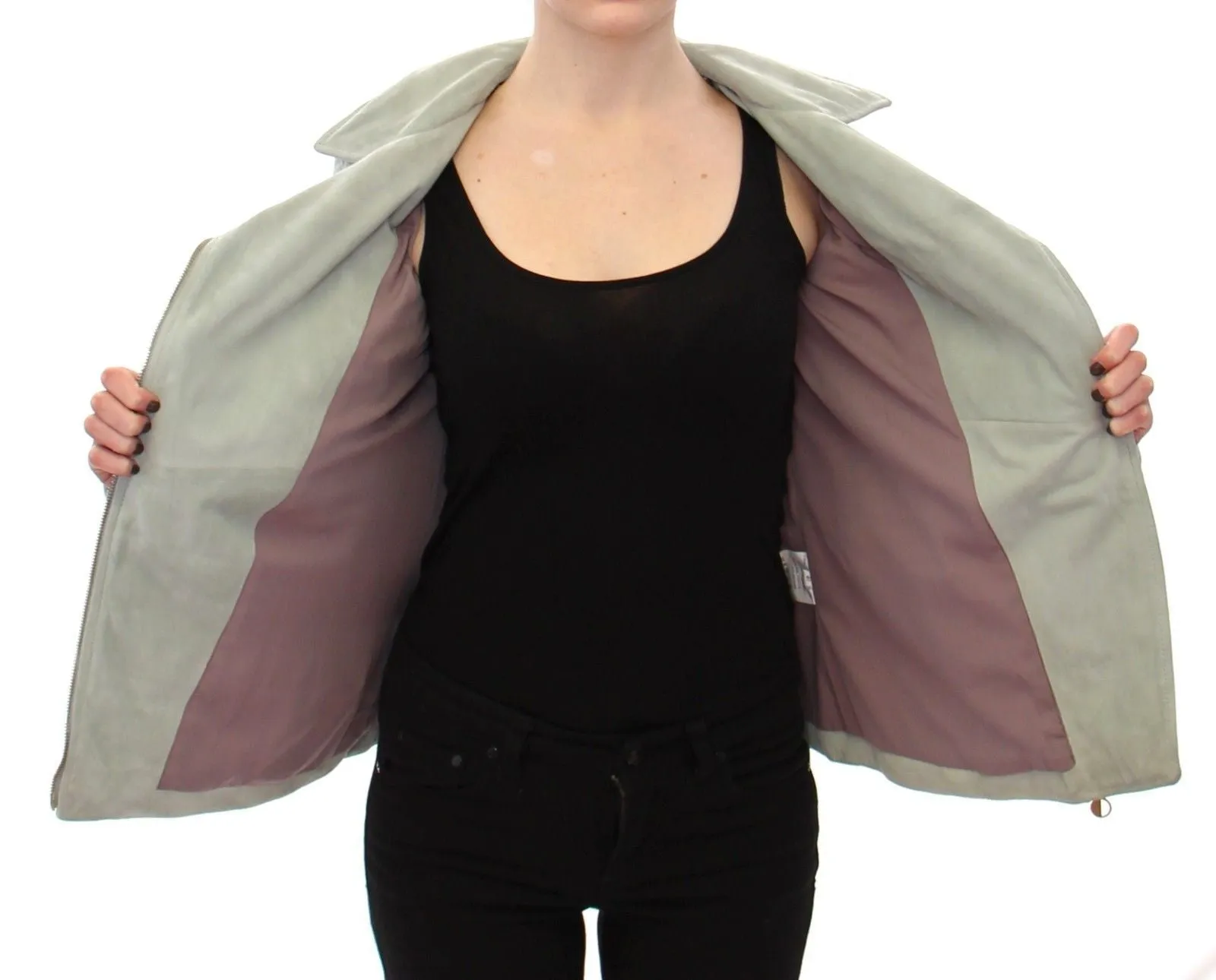 Leather Biker Style Green Jacket
