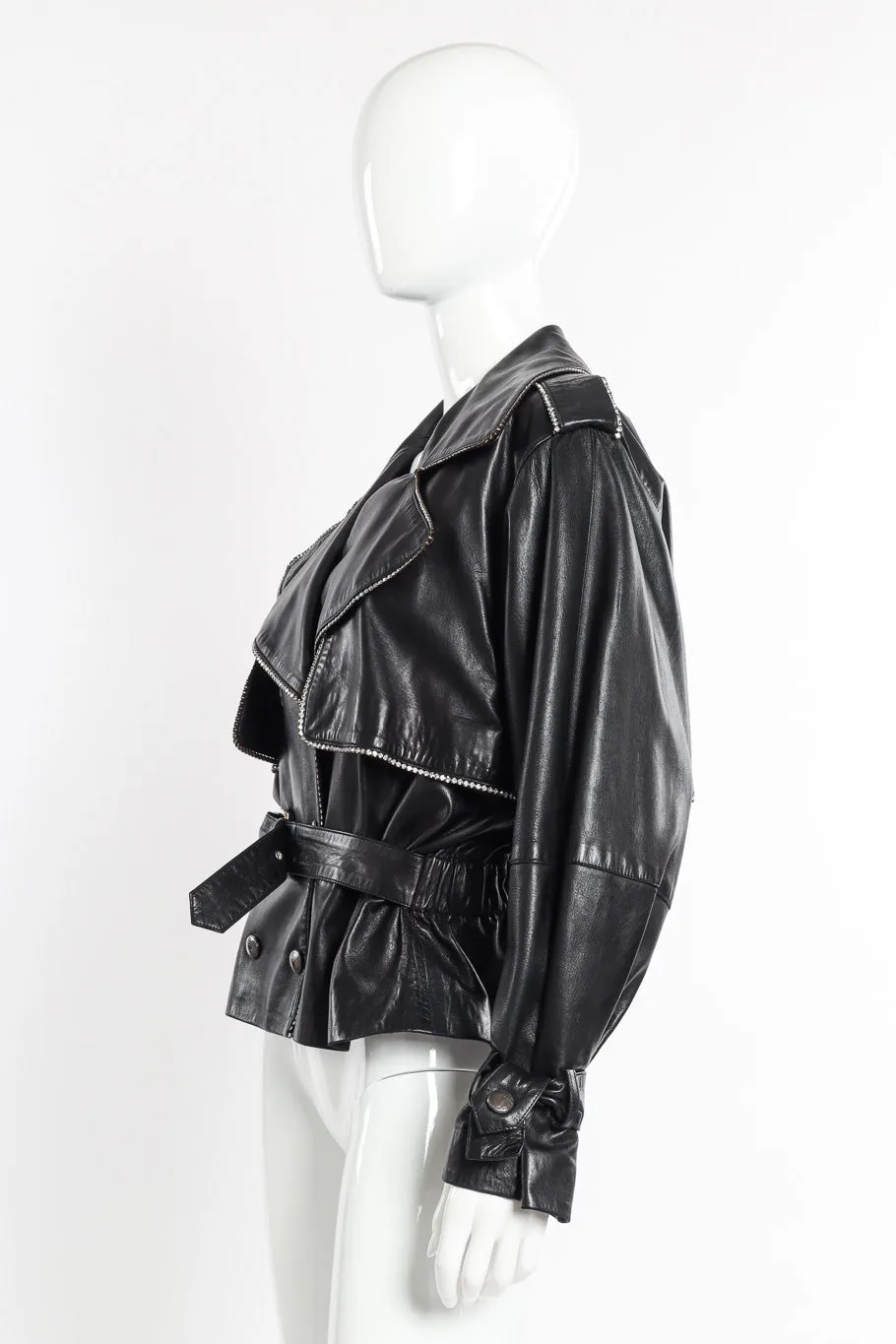 Leather Rhinestone Jacket