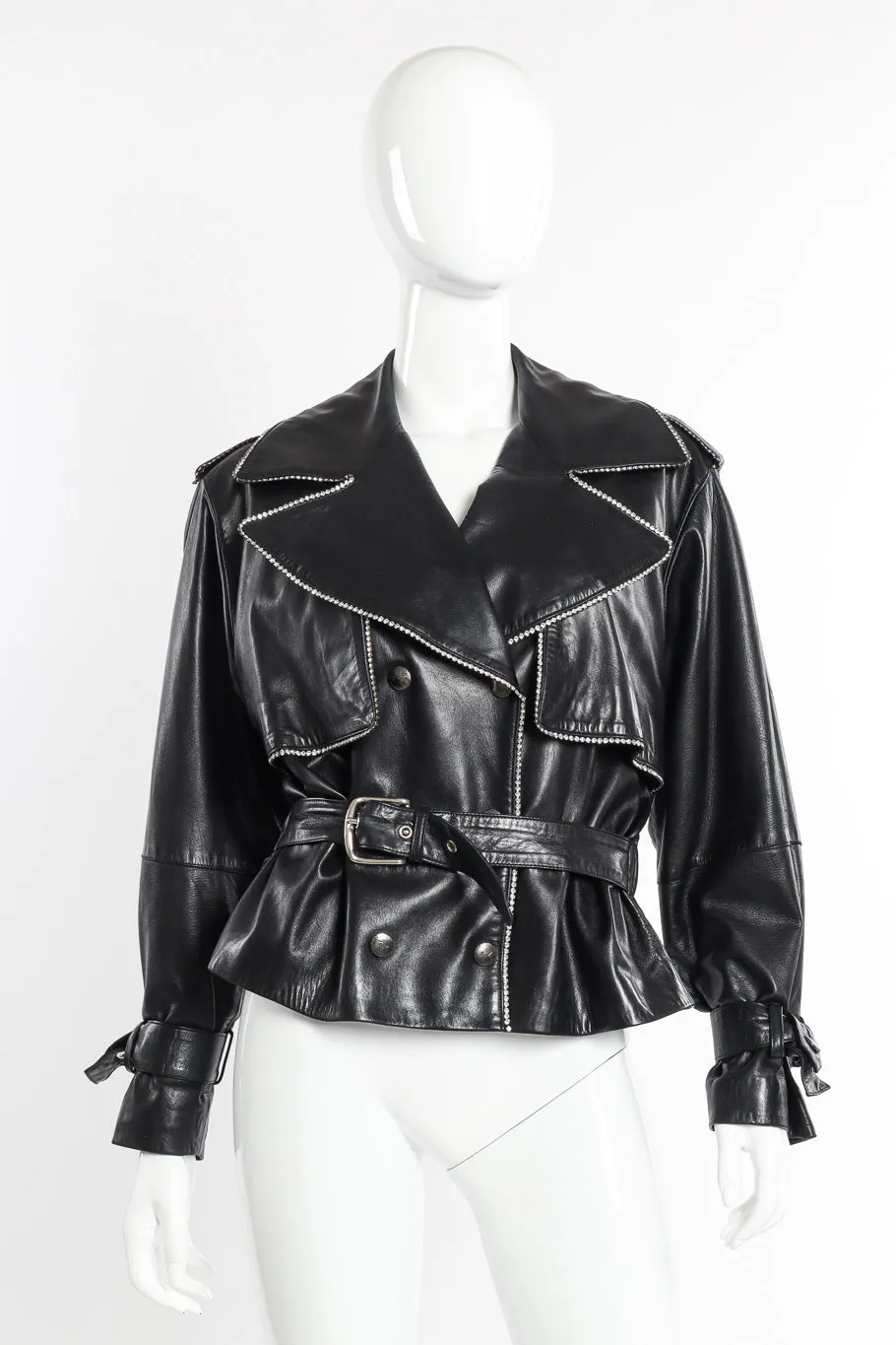 Leather Rhinestone Jacket