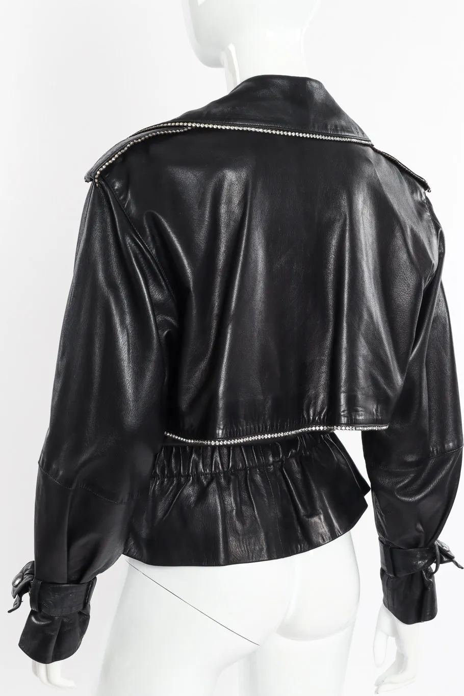 Leather Rhinestone Jacket