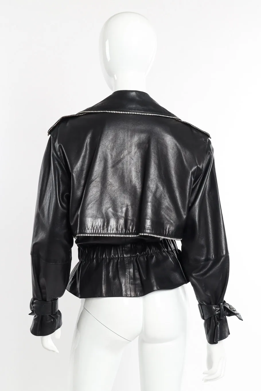Leather Rhinestone Jacket